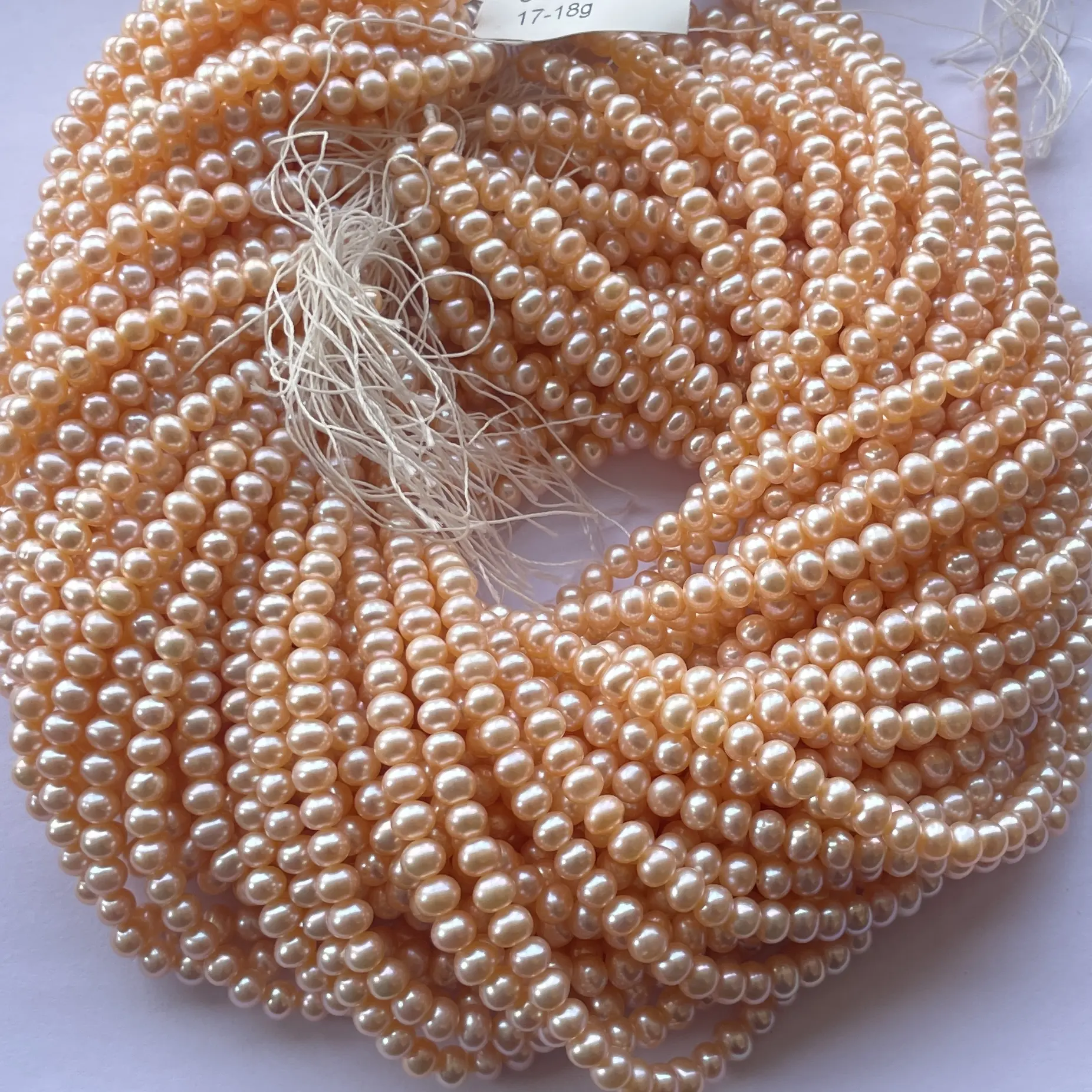 4mm 5mm Natural Rose Gold Freshwater Pearl Stones Smooth Round Beads Strand from Wholesale Gemstone Pearl For Making Jewelry DIY