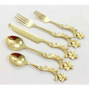 Juego de cubiertos de cocina de acero inoxidable chapado en oro y mango único, nuevo desarrollo con la mejor calidad - Product Image 4