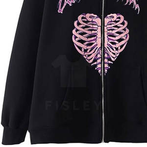 เสื้อฮู้ดผู้ชายผ้าฝ้าย100% ลำลองผ้าฟลีซเทอร์รี่มีซิปไซส์ใหญ่พิเศษพิมพ์ลายสำหรับผู้ใหญ่ - Product Image 3