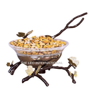 Juego de 3 cuencos decorativos para el hogar chapados en oro, cuenco de servicio moderno elegante con textura de lujo de Metal de aluminio - Product Image 4