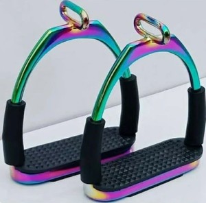 Top Trending Equestrian Collection Stainless Steel Flexi <b>Printed</b> Stirrups <b>Plastic</b> Lightweight Best Collection Premier Wholesaler - Product Image 3
