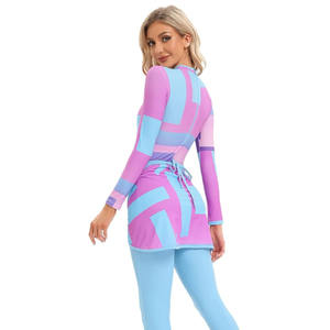 Ensemble Burkini pour femmes fabriqué au Pakistan, coupe haute, imprimé, design et marque personnalisés, séchage rapide et respirant, polyester et élasthanne - Product Image 3