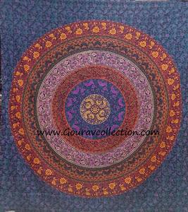 Tapisseries murales imprimées BARMERI 6 COULEURS et drap de lit double en tissu de coton pour la décoration de la maison GC-TPDB-104. - Product Image 1