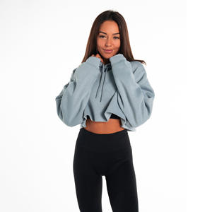 Sudadera con capucha de algodón 100% de gran tamaño para mujer con diseño estampado, ropa de calle pesada con hombros caídos, sudaderas informales de alta calidad - Product Image 3