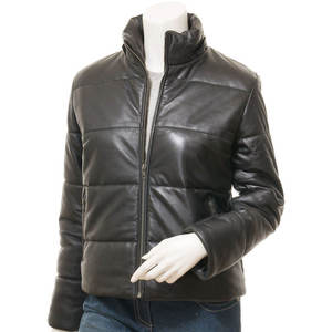 Venta Directa de Fábrica, Chaqueta de Satén con Cuello Alto para Mujer, de Cuero Genuino, Transpirable, para Otoño e Invierno, Nuevo Precio Competitivo - Product Image 4