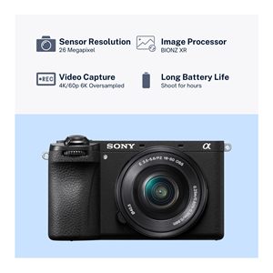 Appareil photo hybride sans miroir APS-C à objectif interchangeable, objectif 16-50 mm, haute performance pour la photographie, appareils photo numériques d'occasion, édition - Product Image 5