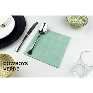 Tovaglioli Verdi 40x40cm con Stampa Cow Boys, Confezione da 600 Pezzi, B2B - Product Image 1