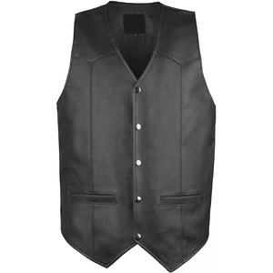2025 New Fashion Custom Made <b>Men's</b> Leather Vest High Quality Heavy Duty Breathable <b>Waistcoat</b> Made By Isha Industry - Product Image 1