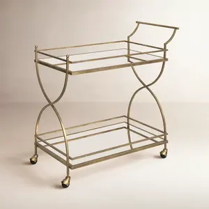 Chariot décoratif rustique fait main en plastique écologique, style moderne industriel, pour la maison et les centres de villégiature, avec finition plaquée sécurisée - Product Image 4