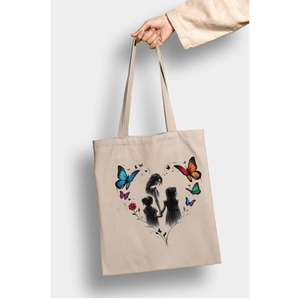 Sac fourre-tout pour mère et enfant avec fermeture éclair, en cuir PU et toile, décoration brodée, doublure en PVC, pour toutes les saisons - Product Image 1