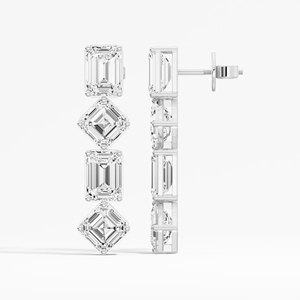 พรีเมี่ยม Asscher มรกตห้องปฏิบัติการปลูกเพชรต่างหูทองคำ14K/18K โรเดียมแข็งทองของขวัญวันเกิด - Product Image 2