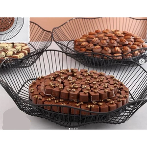 Plat de service à chocolat de table écologique de la meilleure qualité bol en métal argenté en forme de fantaisie support à dessert moderne pour mariage - Product Image 5