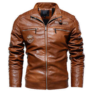 Veste en cuir véritable classique pour homme, mode hivernale intemporelle, respirante, manches longues, personnalisable pour le style de rue quotidien - Product Image 1