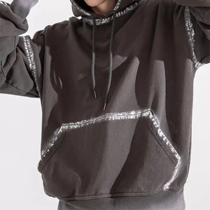 เสื้อฮู้ดแบบสวมศีรษะของผู้ชายผ้าฝรั่งเศสเทอร์รี่โอเวอร์ไซส์ซักได้มีสไตล์ใหม่ - Product Image 4