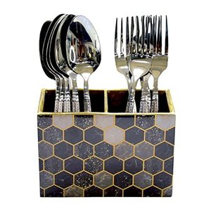 ที่ใส่ช้อนส้อมไม้พิมพ์ลายตกแต่ง ราคาประหยัด สำหรับจัดระเบียบเคาน์เตอร์ครัวให้เรียบร้อย ผิวเรียบเนียน - Product Image 4