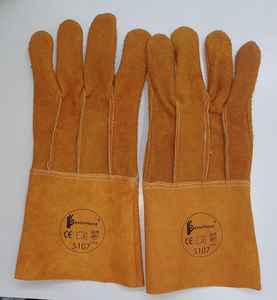 Gants en cuir à manchette courte marron de haute qualité Gants de sécurité antistatiques épais et résistants pour l'industrie du soudage - Product Image 1