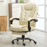 Fauteuil de direction de luxe en cuir synthétique marron, style moderne, pivotant, ergonomique, pour bureau à domicile