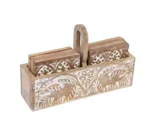 Sous-verres faits à la main dans un style classique unique Finition noyer soigneusement poli Mango Acacia Bois Rustique Tapis de table naturel Tampons - Product Image 4