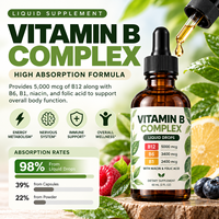 Gouttes liquides de complexe de vitamines B sous marque privée B1 B6 B12 – Complément sublingual pour l'énergie, le métabolisme et le soutien immunitaire (OEM)