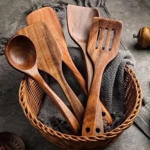 Ensemble de cuillères en bois faites à la main pour la cuisine, le service et la cuisine Ensemble d'outils de cuisine en bois de mangue d'acacia naturel fabriqué en Inde - Product Image 5