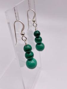 Boucles d'oreilles pendantes en argent sterling plaqué or avec pierre de malachite, aspect élégant, pour enfants, ensemble de sertis, cadeau de mariage, anniversaire, bijoux - Product Image 4