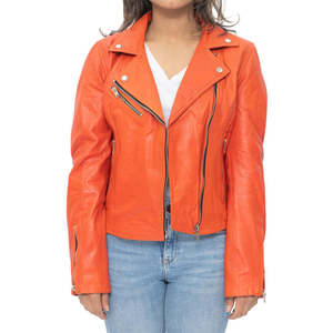 Unisex Popular Breathable Cotton-Filled Leather Motorcycle Jacket Autumn Regular Thin Plus Size OEM Front - Product Image 5