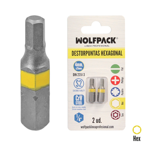 Destorpuntas Esagonali 4,0 mm. (2 Pezzi) Acciaio S2 al Cromo Vanadio - Product Image 1