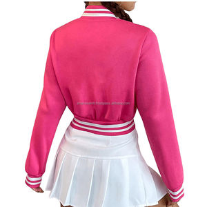 Chaqueta Casual Bordada con Letras, Chaqueta Original con Mangas Largas y Logotipo Personalizado, Chaqueta Corta de Béisbol con Cuello Varsity para Mujer - Product Image 2