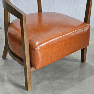 Modern Tufted Ash Wood Accent Arm <b>Chair</b> for Home Office and Living Room - Product Image 4