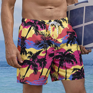 Nuevo diseño de los hombres Floral Swim Trunk Summer Vacation Hombres Casual Surf Shorts 5 puntos Liner Beach Pants DDP Shipping - Product Image 1