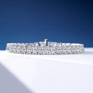 Bracelets à maillons fins en argent 925 avec breloque diamant moissanite VVS taille ovale pour femme, cadeau, style hip-hop, bijoux de fête - Product Image 5