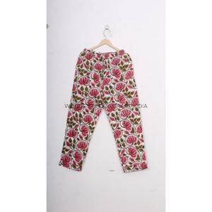 Robe de nuit élégante et douce pour l'été, tenue de soirée pour femmes, ensemble de pyjama en coton imprimé à la main de style bohème, respirant et rapide - Product Image 5