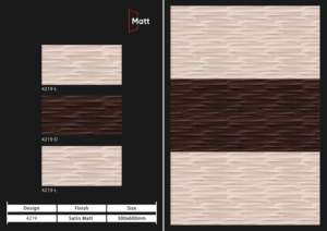 Carreaux muraux en céramique 300x600mm pour salle de bain et cuisine, finition brillante ou mate, texture effet sucre, design mural intérieur luxueux. - Product Image 3