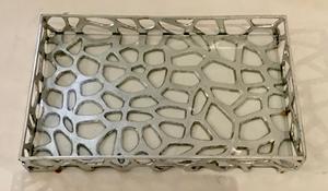 Plateau de service personnalisé de style moderne Design personnalisé avec logo Moulage d'aluminium Qualité internationale du métal pour la maison et l'hôtel - Product Image 2