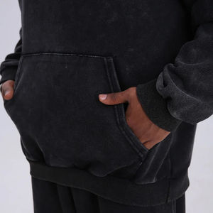 Ropa de calle Boxy Fit, chándal con estampado de pantalla en lavado ácido Sunfaded con diseño acampanado ZipUp, tejido de talla grande pesado - Product Image 3