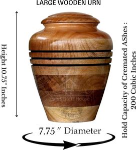โกศใส่ศพทำด้วยมือสำหรับผู้ใหญ่ขนาดใหญ่ทำจากแก้วโมเสคอลูมิเนียมเคลือบสำหรับผู้ใหญ่ - Product Image 1
