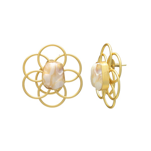 Pendientes de Perlas Naturales de Agua Dulce Blancas Oyster White, con Alambre Trenzado, Latón Chapado en Oro de 24K, Hechos a Mano, Estilo Vintage, para Mujer, Boda - Product Image 2