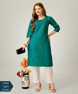 Estilo indio pakistaní Salwar kameez listo para damas traje de algodón cosido vestidos de mujer elegantes - Product Image 5