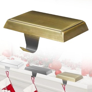 Support d'arbre de Noël en métal doré réglable élégant pour cheminée organisateur d'affichage de vacances - Product Image 4