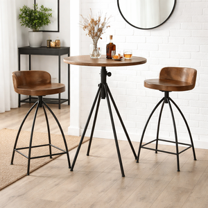 Mesa de Bar Industrial de Madera Maciza Ajustable con Base de Metal |   Muebles Comerciales para Restaurantes y Cafeterías |   Akku Art Exports TB-111 High - Product Image 2
