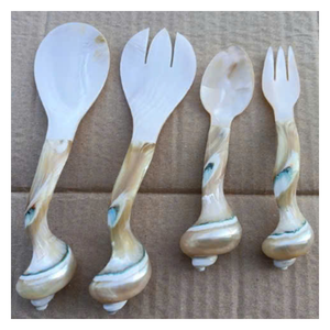 Cuillère à conque fabriquée à la main, fabriquée à partir de coquille véritable, aspect élégant et naturel, parfaite pour servir du sel, des sauces et des fruits de mer de qualité supérieure - Product Image 5