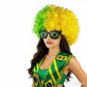 Venta Caliente: Pelucas de Colores de las Banderas Nacionales para la Copa Mundial de Fútbol 2026, Accesorios para Fanáticos del Fútbol, Venta al Por Mayor - Product Image 1