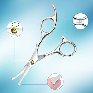 Ciseaux de nez à poils faciaux à pointe sphérique avec vis réglable et repose-sonnerie fixe en acier inoxydable super allemand - Product Image 6