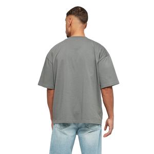 Camisetas de hombro caído de lujo personalizadas, ropa de calle de algodón para hombre, camiseta de gran tamaño con cuello redondo y hombros caídos, camiseta pesada de 280gsm para hombre - Product Image 3
