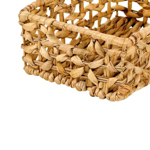 Cesta de almacenamiento de jacinto de agua artesanal sin asas para decoración del hogar con cesta tejida a mano de diseño elegante - Product Image 3