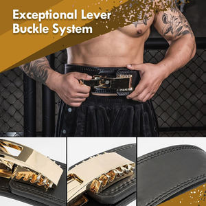 Unisex Customizable Size Leather <b>Nylon</b> Weightlifting Belt Power Lever Buckle Logo Options Wholesale for Men Women Fitness Safety - Product Image 3