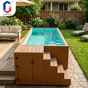 Piscina Exterior de Lujo Ecológica y Duradera con Borde Infinito, Brasero Integrado y Diseño Apto para Niños - Product Image 4