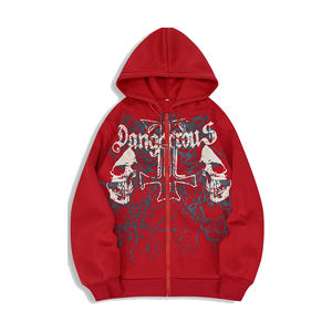 Sudadera de lana de algodón 100% para hombre, jersey de gran tamaño con cremallera cómoda, capucha con logotipo personalizado, diseño de hombro caído para invierno ODM - Product Image 1