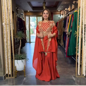 Fancy Designer High Quality Shrug Palazzo Top 3 Pies Set en precio al por mayor, ropa de mujer pakistaní - Product Image 1