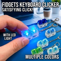 Testeur de commutateurs de clavier mécanique lumineux LED, porte-clés anti-stress, jouet de relaxation, avec capuchon de touche transparent, cadeau de bureau